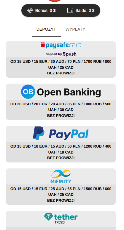 Beep Beep Casino płatności – metody depozytu
